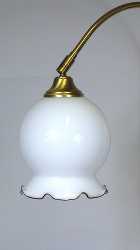 Wunderschöne Vintage Messing Glasschirm Stehlampe 70er Jahre Tulip Bogenlampe - 第 2/10 張圖片