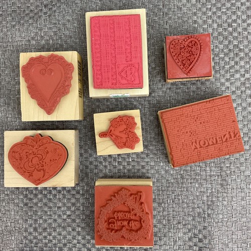 Vintage hearts rubber stamps Moments sayings PSX & more - Picture 3 of 4