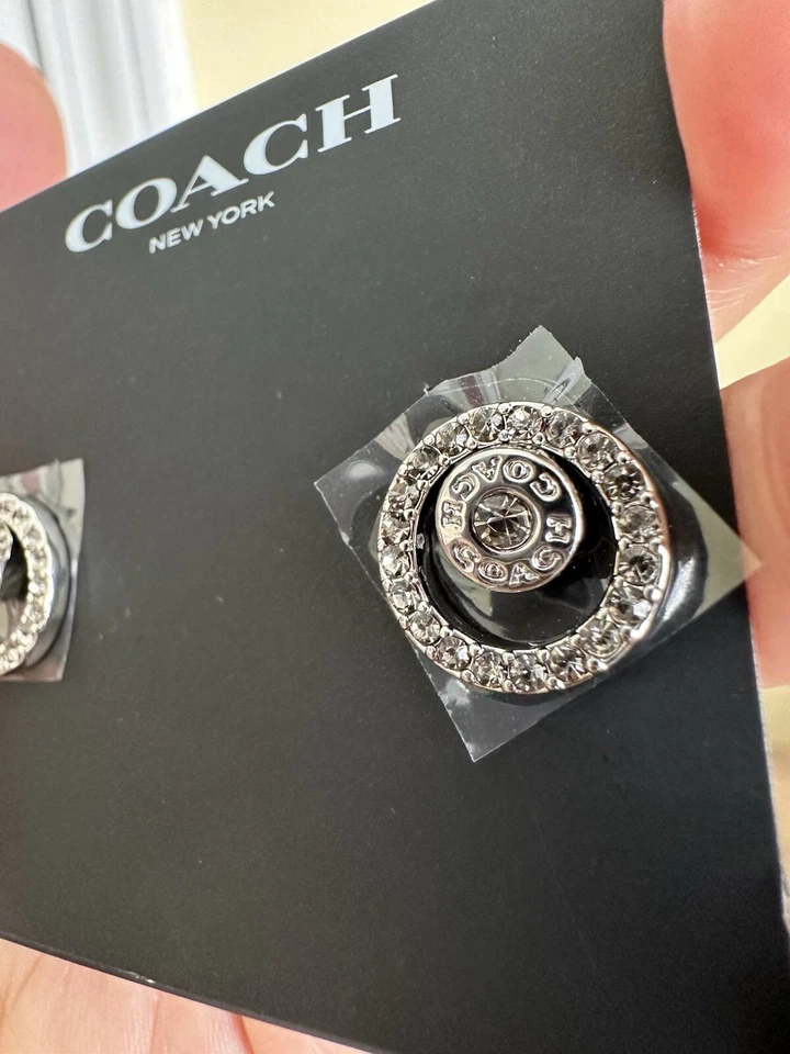 Coach Halo камень серебряные серьги, новый с Ярлыками - Изображение 3 из 4