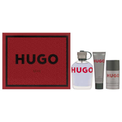 Hugo Man by Hugo Boss for Men 3 PC Set 4.2 oz EDT, 2.4 oz Deo, 1.6 oz Shower Gel