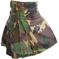 Woodland Camo Military Utility Kilt For Men