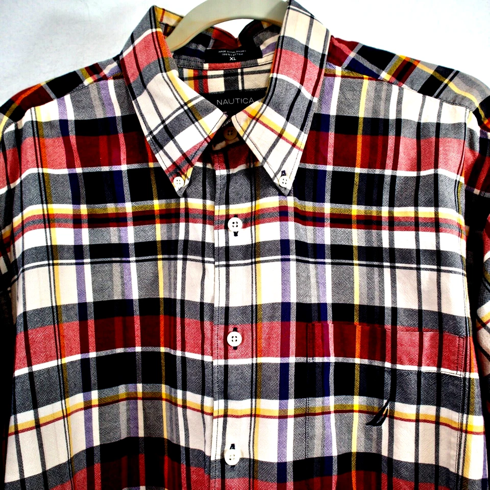 Nautica VINTAGE Oxford Cloth Long Sleeve Shirt Mens XL Button Front Logo - Image 3 of 4