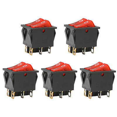 200PCS ON/OFF 6 broches double Single Pole unique Throw Rocker Boat Switch 250V/16A 250V/30A Air Conditionné KCD3 Rouge