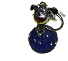 Rhinestones Doll Keyholder Bag Pendant - Glittery Design Blue