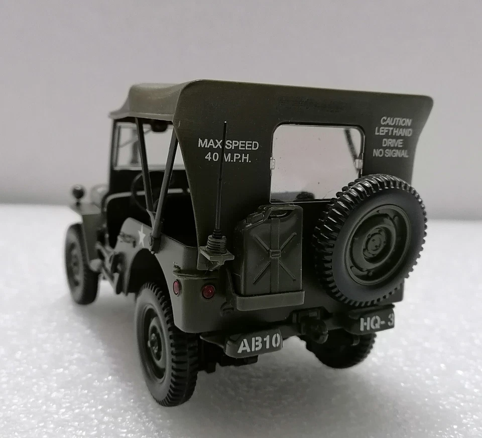 JEEP WILLYS U.S. Army  - Rare Vintage 1/18 Scale , Solido , France 1990s - Image 4 of 4