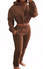 Jogger Sets for Women 2 Piece Sweatsuits Long Sleeve Cropped Hoodie Sweatpant...