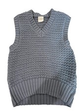 VARLEY Blue Knit V-Neck Sleeveless Sweater Vest Size Small