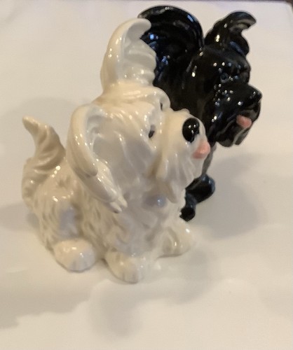 Goebel Pair 3050508 Westies Terrier Dog Figurine Joined Black White (88ia) - Picture 2 of 6