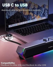 LENRUE G11 Computer Speakers for Desktop, Touch Lights PC Speakers with Surge...