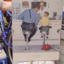 Norman Rockwell The Runaway Art Print Portrait - Boy & Police Officer