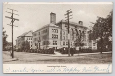 Massachusetts MA Cambrige High School UDB 1907 Postcard