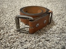 Hooey Mens Classic Bomber Western Leather Belt Brown Size 30 Made In USA Western