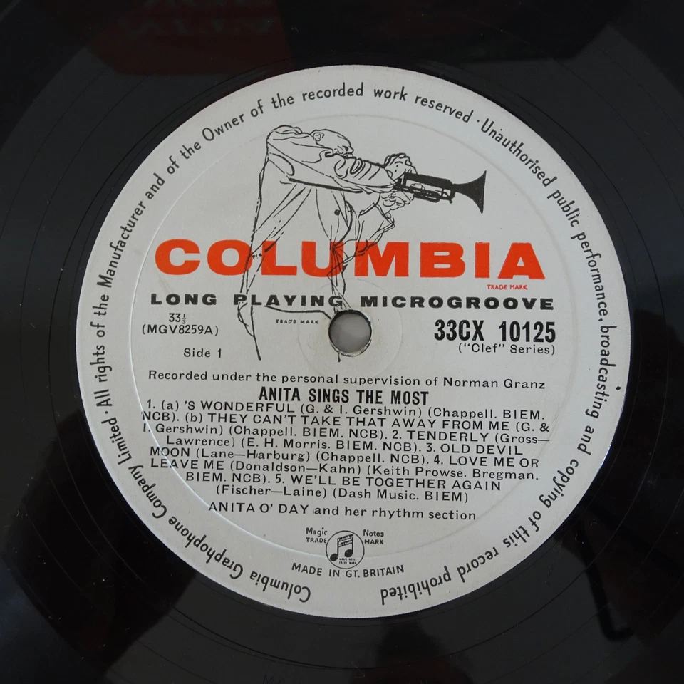 Anita O'Day Sings the Most (Feat. Oscar Peterson) Vinyl LP 33cx 10125 VG/G+ - Image 4 of 4