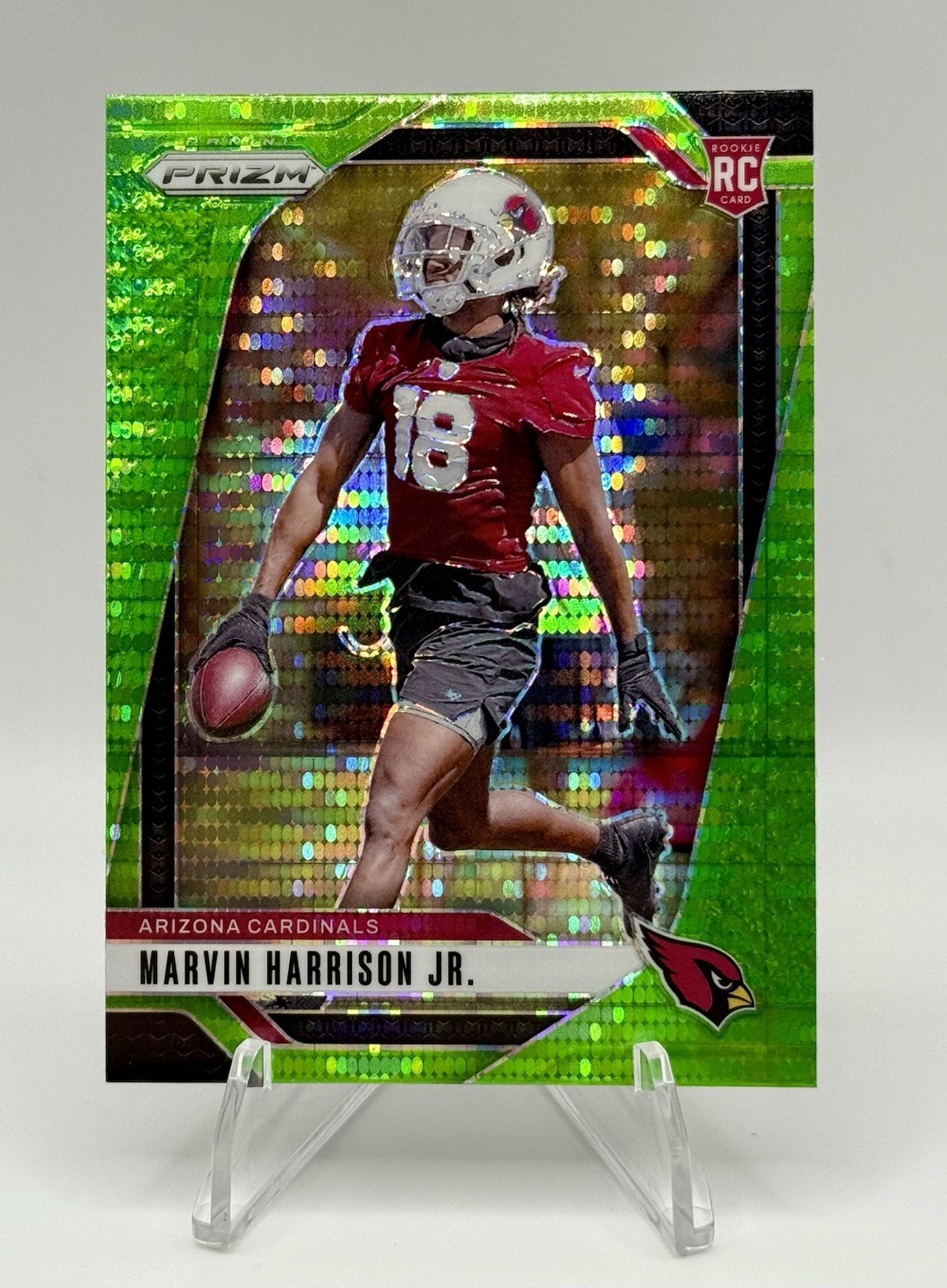 MARVIN HARRISON JR. 2024 Panini Prizm Rookie Neon Green Pulsar Prizm SP #375 RC