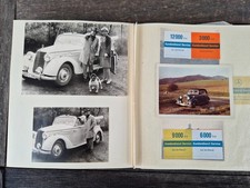 altes Fotoalbum, 40er/50er J.,Urlaub mit Oldtimer Mercedes/VW Käfer und Motorrad
