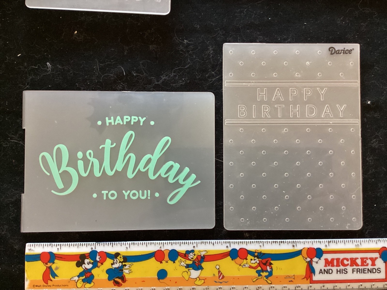 5 darice embossing folders birthday fatersday ties, music cupcake used