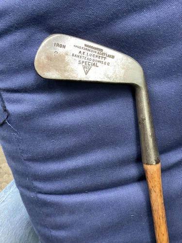 Antique Hickory Wood Shaft UK Made 2 Iron Golf Club