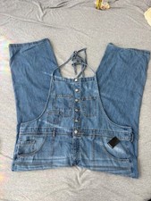 Torrid Button Front Denim Overalls 20R Plus NWT Y2K Halter Wide Leg Cottagecore