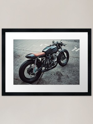 Cafe Racer Motorbike Vintage | Dres Framed Wall Art Poster Canvas Print Picture
