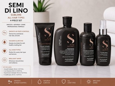 Alfaparf Semi Di Lino Sublime Hair Care Set Shampoo Spray Multipliers