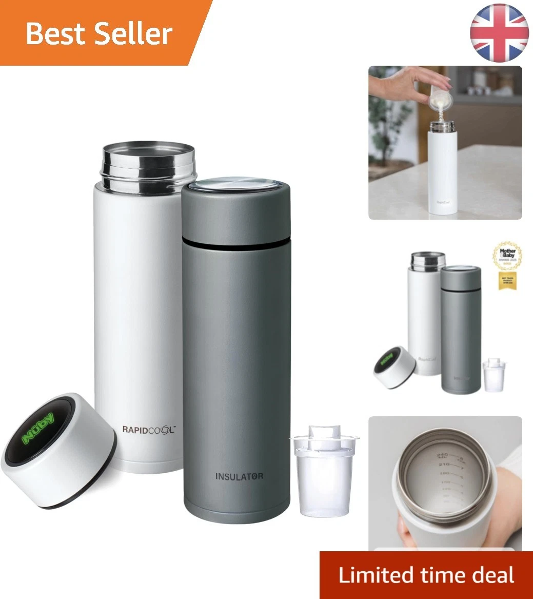 NHS-Compliant Baby Bottle Feeder - RapidCool Twin Pack For Travel & Night Feeds