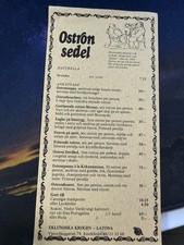 1979 Stockholm Eklundska Krogen Latona Speisekarte Austern handschriftlich
