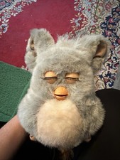 2005 Furby Sleepy Gray Beige With Green Eyes Hasbro Rare Vintage PARTS