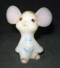 Fenton Beach Babies Bikini Wearing Satin Glass Mouse hand painted signed