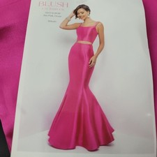 Blush Exclusive hot pink 2 piece prom homecoming trumpet mermaid dress 6