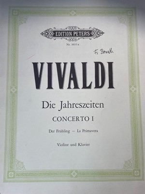 EDITION PETERS 9055a VIVALDI  DIE JAHRESZEITEN  DER FRÜHLING   Violine & Klavier