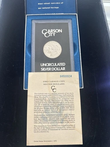 1884-CC $1 GSA Uncirculated Morgan Silver Dollar - w/ Box & Papers