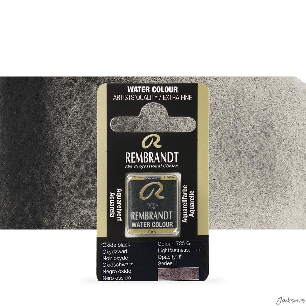 Royal Talens Rembrandt Watercolour Paint Half Pan Oxide Black For Artists