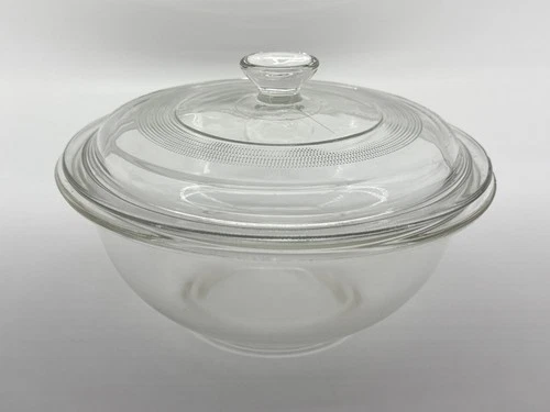 Pyrex 023 Clear Glass Casserole Dish Lid 1.5 Qt Round Vintage USA Bakeware