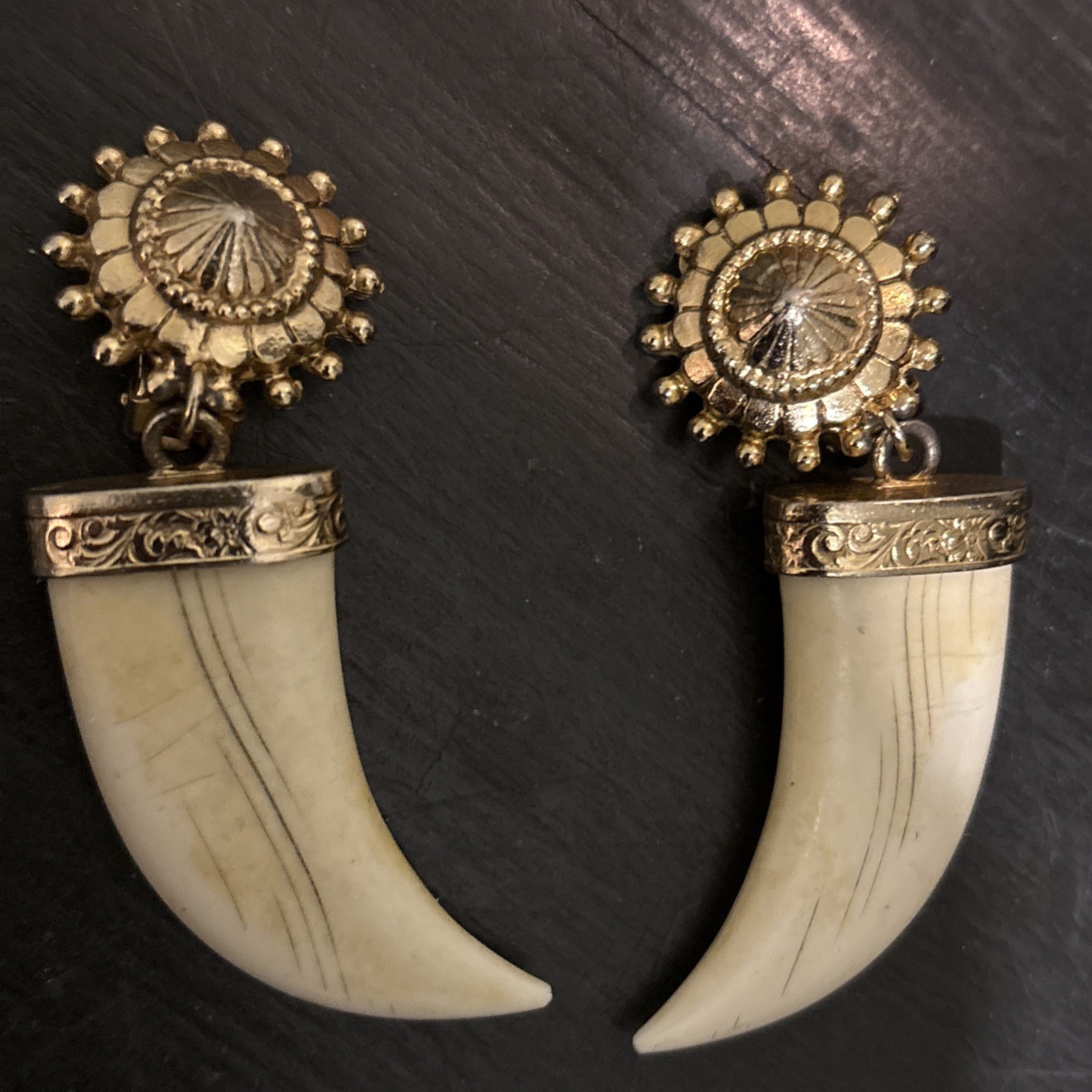 Vtg ELLEN DESIGNS Statement Dangle Chic BOHO Clip… - image 12