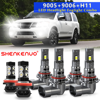 For Nissan Armada 2011-2015 6500K LED Headlight High Low Beam Fog Light Bulbs