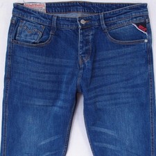 Hommes Replay MA989 LENRICK Ajusté Skinny Bleu Jeans W34 L32