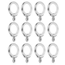 Curtain Rings with Eyelet, 1.38" 35mm Inner Diameter 12pcs, Silver
