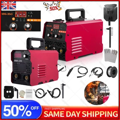 UOCOMDER MIG WELDER INVERTER 350/250Amp MMA GASLESS TIG ARC/MIG WELDING MACHINE 220V UK