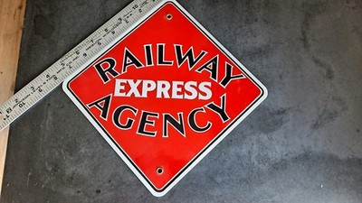 Railroad Sign REA Railway Express Agency PRR Reading 