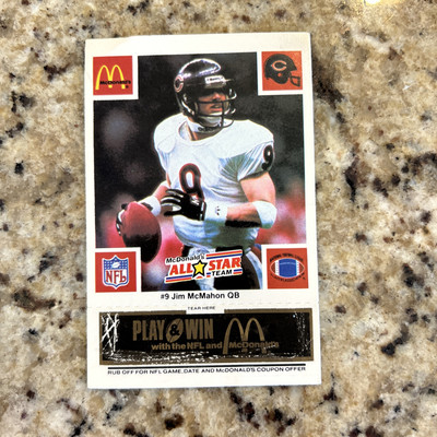 1986 McDonald's Play & Win - All-Star Team Black Tab Jim McMahon