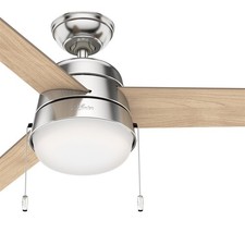 Hunter Fan 52 inch Brushed Nickel Indoor Ceiling Fan with Light and Pull Chain