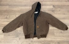 Vintage Carhartt Jacket Men’s XXL Brown Pockets Full Zip JQ282 Union USA Made