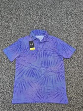 NWT Under Armour Polo Shirt Mens Small Purple Playoff Golf Performance Stretch