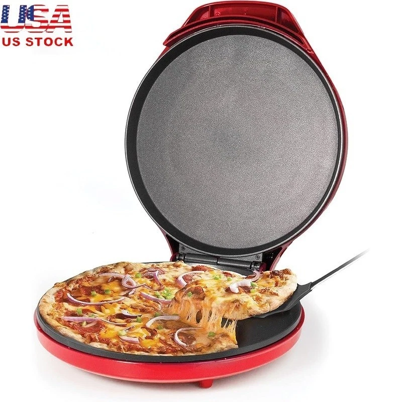 12 Inch Electric Indoor Pizza Maker Nonstick Griddle Tortilla Sandwich Cooker US