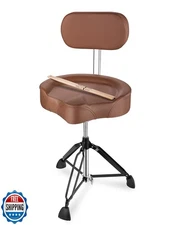 Fesley Drum Throne with Backrest, Padded Seat Height Adjustable D