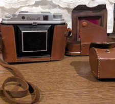 Vintage Baron-R Folding Bellowed Camera with Case for Objects, Interior Japan