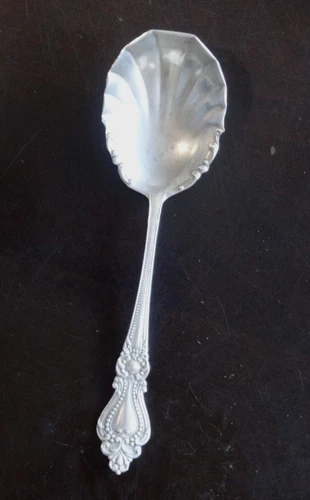 Antique Sterling 5 5/8" Shell Sugar Spoon 15.8 Grams Use or Scrap