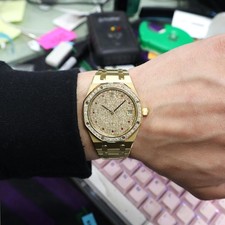 1980s Audemars Piguet 14813BA Royal Oak 36mm 18K Yellow Gold Diamond Ruby Watch 2