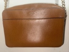 Ralph Lauren Brown Leather Gold Tone Hardware Wallet Clutch Crossbody Bag