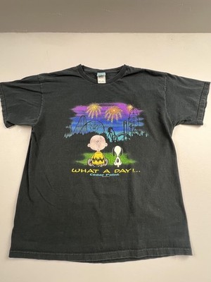 Vintage Camp Snoopy Cedar Point Shirt Mens XL Black Peanuts